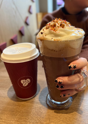 Maple Hazel Hot Chocolate at Costa